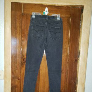 Tall black high waste skinny Levis  W27x L32
